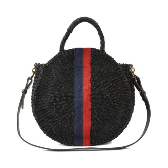 Clare V Handbags - Clare V. Alice Black Woven Bag With Stripes